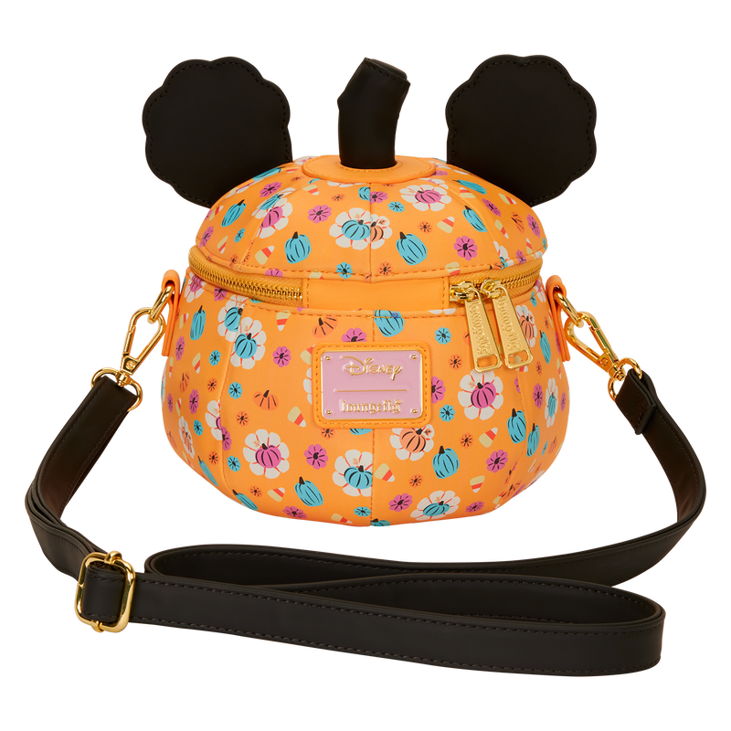 Mickey Mouse Umhängetasche mit Blumenmuster und Kürbiskopf