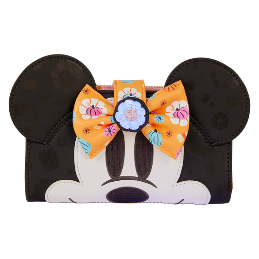 Minnie Maus Cosplay Geldbörse mit Kürbis-Klappe und Blumenmuster